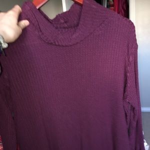 maroon turtle neck asymmetrical